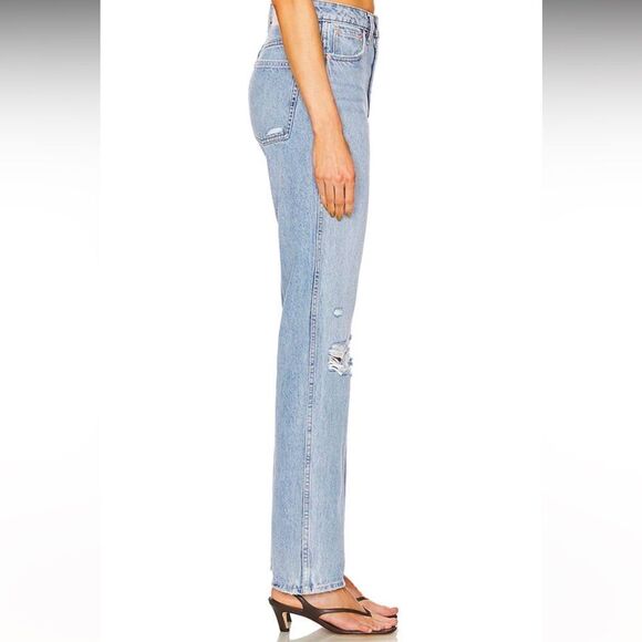 Revolve GRLFRND Sara Distressed high rise straight leg jeans in size 29 - Picture 5 of 12